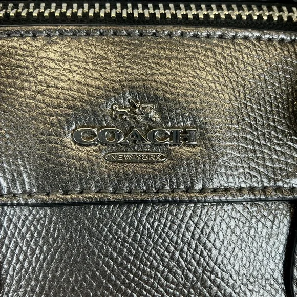 COACH F56125 GRAY SILVER METALLIC BENNETT LEATHER HAND BAG HOLIDAYS NEW YEAR